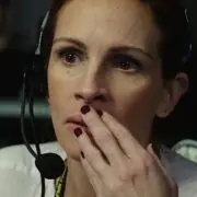 Julia Roberts looks fearful in the thriller film, Money Monster.