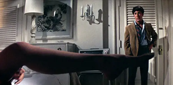 Mike Nichols' iconic shot of Anne Bankcroft's leg in front of Dustin Hoffman