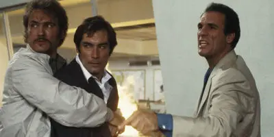 Robert Davi appearing alongside Timothy Dalton in the James Bond film, Licence to Kill.