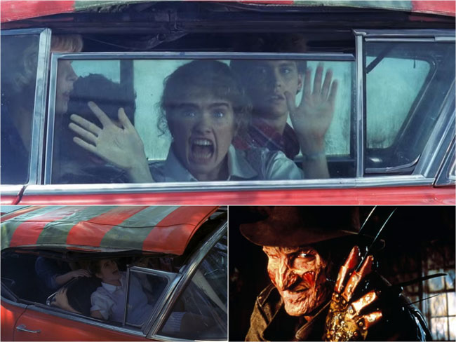A montage image depicting the ending of A Nightmare on Elm Street.