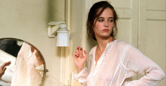 Eva Green in a see-through shirt in the film, The Dreamers.